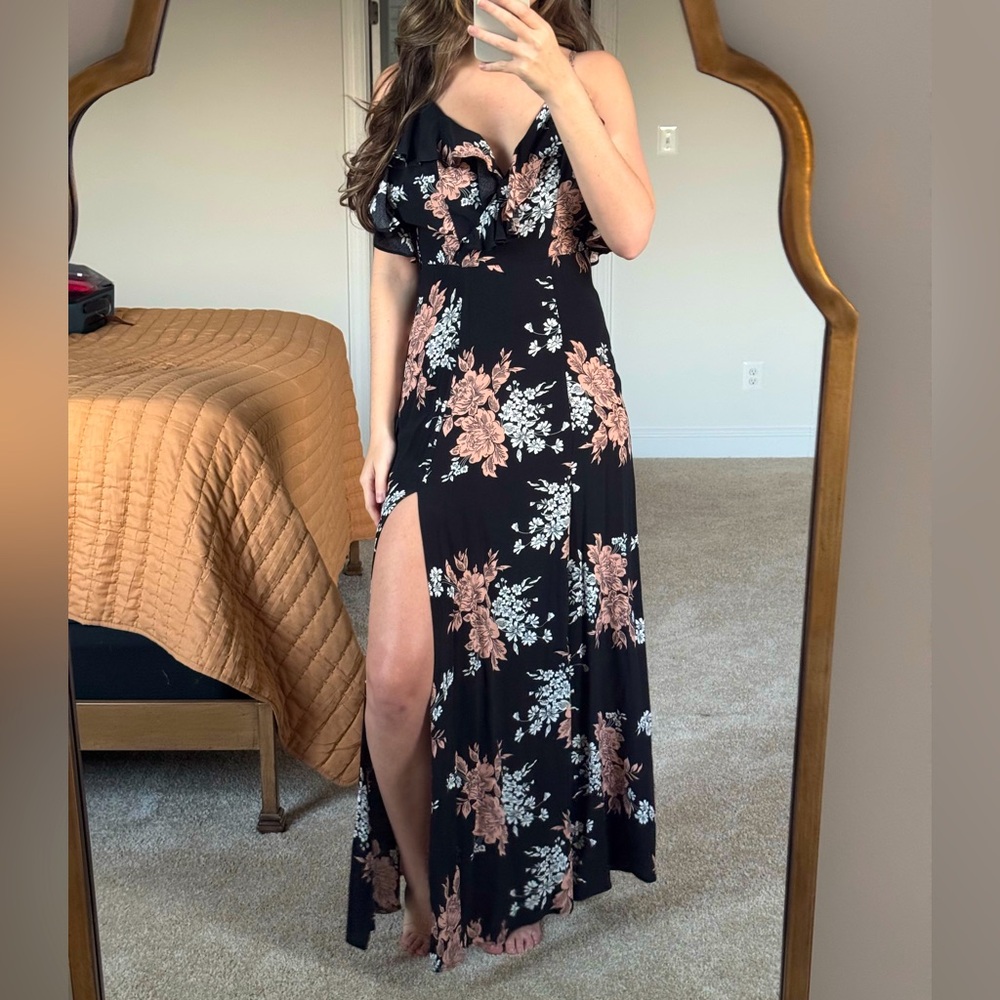 Black floral Privacy Please maxi dress
